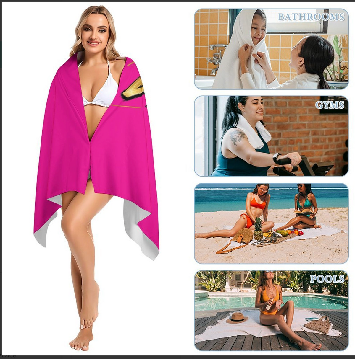 The Lock-In Luxe Beach Towel (Pink)